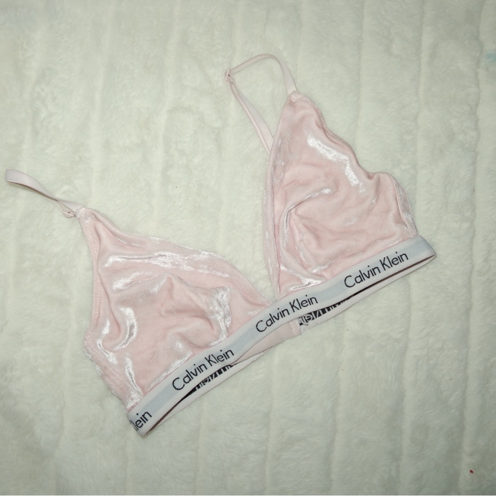 Calvin Klein Light Pink velvet Bralette